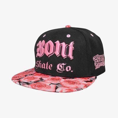 Bont Apparel-quad Black/Flower Roller Skate Snapback Hat
